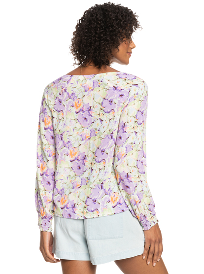 4 Womens Stellar Day Long Sleeve Top Purple ERJWT03597 Roxy