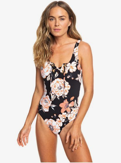 Roxy Womens Solid Beach Classics One Piece Swimsuit