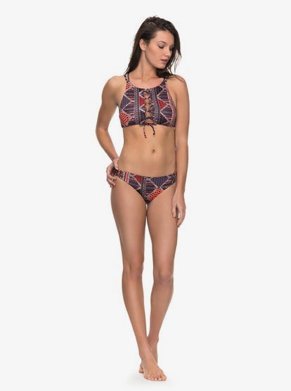 Roxy Womens Festival Bazar High Neck Crop Bikini Top