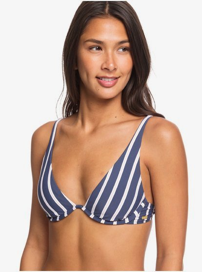 Roxy Womens Printed Beach Classics Underwired Elongated Tri Bikini Top for Women