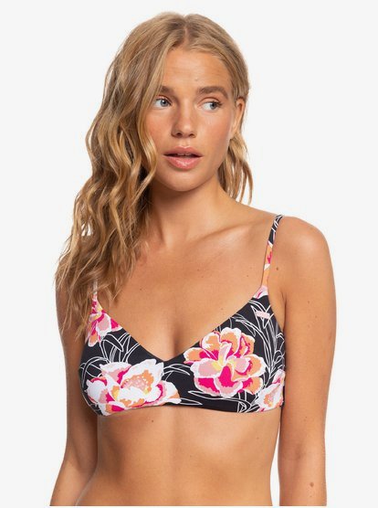 Roxy Womens Printed Beach Classics Athletic Bikini Top