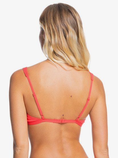 3 Solid Beach Classics Elongated Triangle Bikini Top Red ERJX304208 Roxy