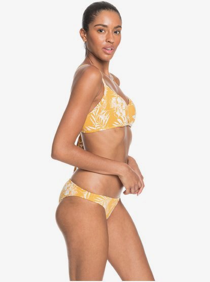1 Printed Beach Classics D-Cup Bralette Bikini Top Yellow ERJX304220 Roxy