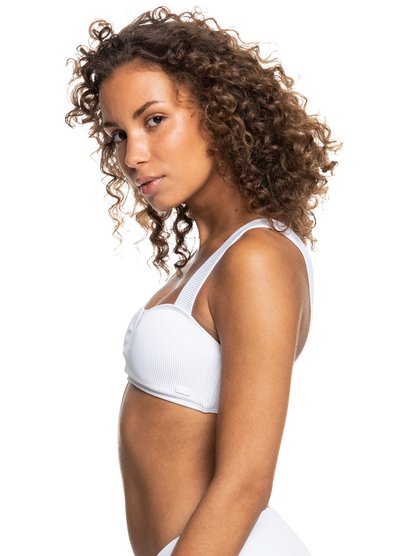 1 Roxy Love The Coco V Bralette Bikini Top White ERJX304644 Roxy