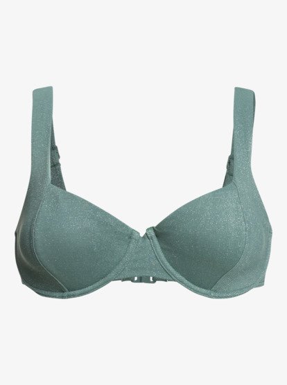 4 Shimmer Time 2022 - Underwired D-Cup Bikini Top for Women Green ERJX304658 Roxy