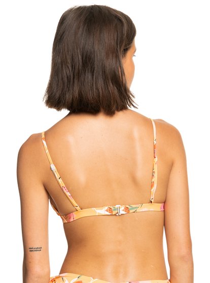 3 Printed Beach Classics Fixed Triangle Bikini Top Orange ERJX304720 Roxy