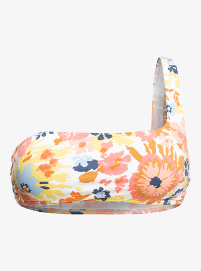 4 Printed Beach Classics Asymmetric Bikini Top White ERJX304724 Roxy