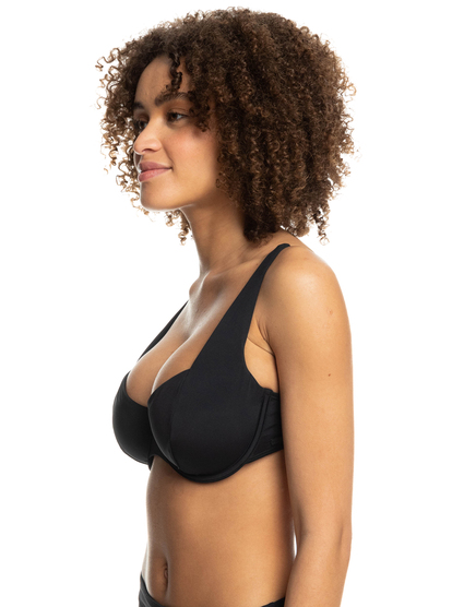 1 Womens Beach Classics D-Cup Underwired Bikini Top Black ERJX304779 Roxy