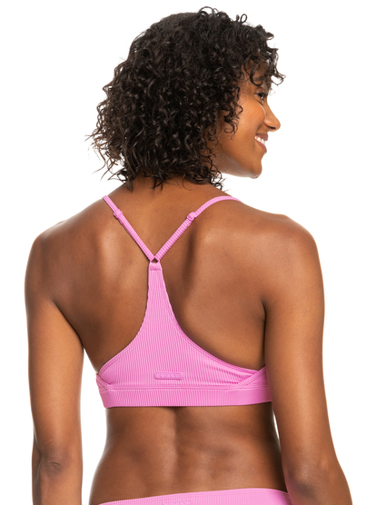 3 Roxy Active Rib Tri Bra Bikini Top Pink ERJX304965 Roxy