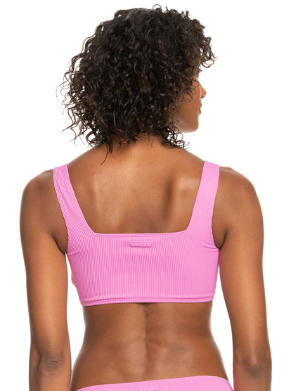 3 Roxy Active Rib Bralette Bikini Top Pink ERJX304967 Roxy
