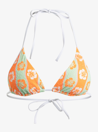 13 Wavy Babe - Tiki Tri Bikini Top for Women Green ERJX305020 Roxy
