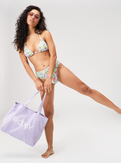 4 Womens Blumen Tiki Tri Bikini Top Purple ERJX305117 Roxy