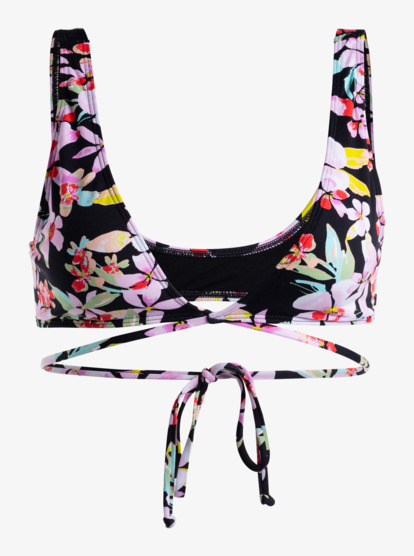 4 Womens Printed Beach Classics Elongated Bikini Top Black ERJX305153 Roxy