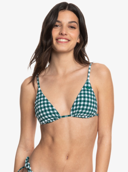 0 Womens The Plaid Pulse Tiki Tri Bikini Top Purple ERJX305175 Roxy
