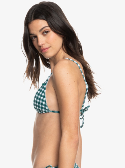 1 Womens The Plaid Pulse Tiki Tri Bikini Top Purple ERJX305175 Roxy