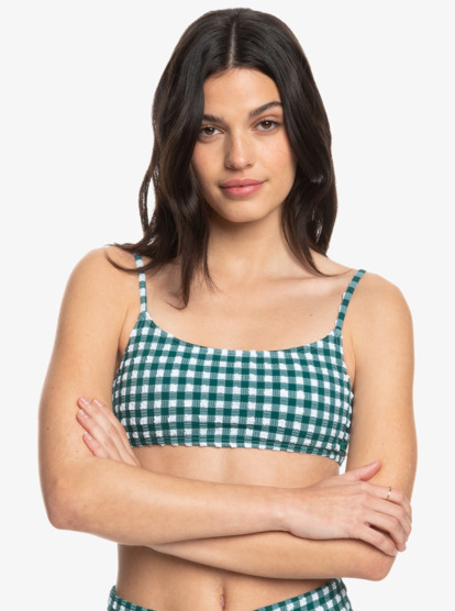 0 Womens The Plaid Pulse Bralette Bikini Top Purple ERJX305176 Roxy