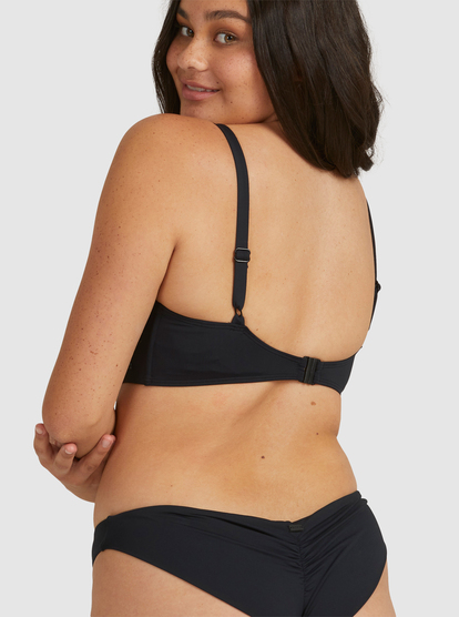 11 Solid Beach Classics Cheeky Bikini Bottoms Black ERJX404078 Roxy