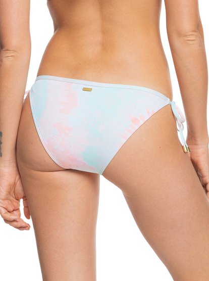 Juicy Couture Tie Side Bikini Bottoms With Rainbow Detail in White