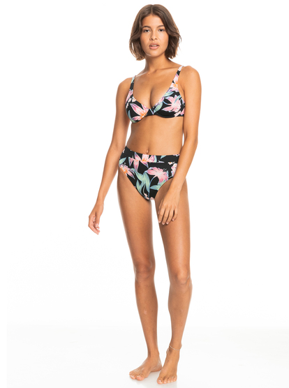 6 Printed Beach Classics - Bas de bikini taille mi-haute pour Femme Noir ERJX404428 Roxy