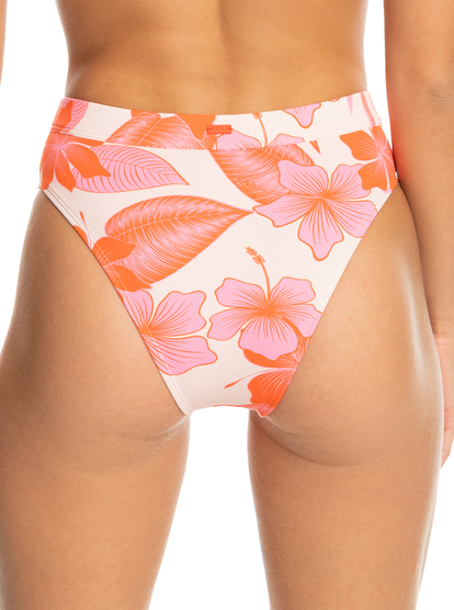 4 Womens Printed Beach Classics Mid Waist Bikini Bottoms Orange ERJX404678 Roxy