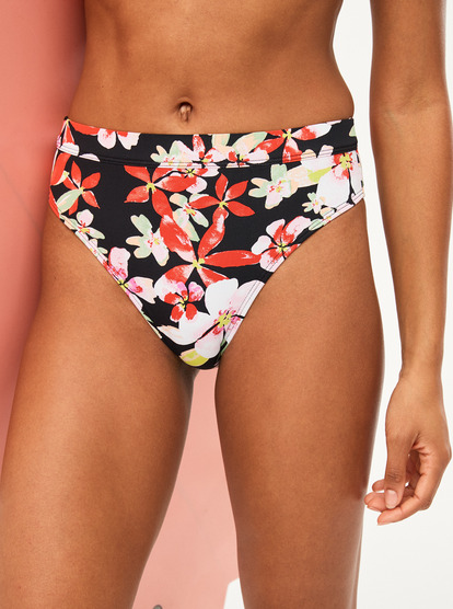 0 Womens Printed Beach Classics Moderate Bikini Bottoms Black ERJX404744 Roxy