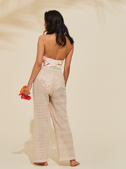 3 Womens Mood Moving Beach Trousers Beige ERJX603367 Roxy