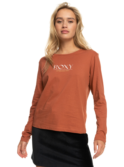 0 Magic White 2022 - Biologisch T-shirt met lange mouw voor Dames Brown ERJZT05408 Roxy