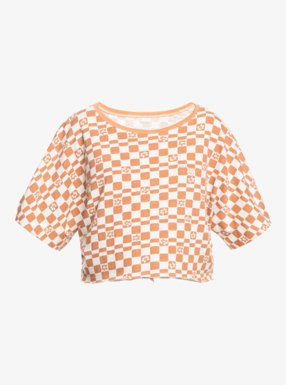 5 Power Check - Crop Oversized T-Shirt for Women White ERJZT05465 Roxy