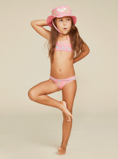7 Girls New Bobby Reversible Swim Hat Pink ERLHA03151 Roxy