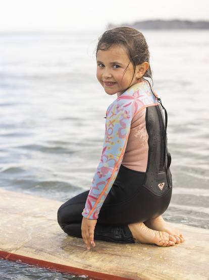1 Girl's 2-7 4/3mm Prologue Back Zip Wetsuit Blue ERLW103009 Roxy