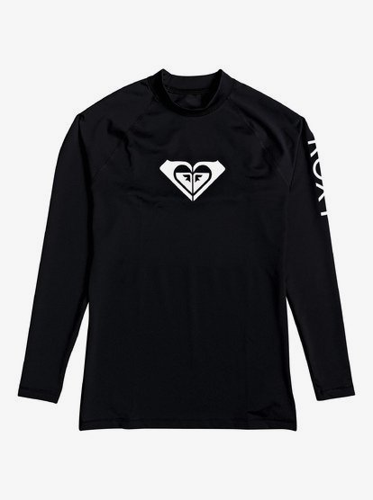 0 Girl's 2-7 Whole Hearted Ls L/SL Surf Tee Black ERLWR03149 Roxy