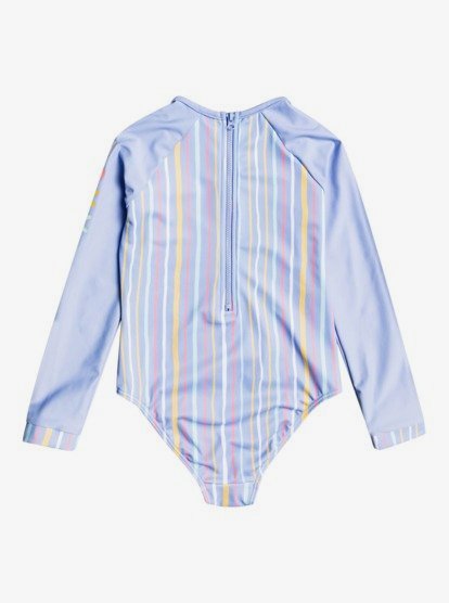 1 Girls 2-7 Stripy Wave Long Sleeve UPF 50 Rash Vest Purple ERLWR03214 Roxy