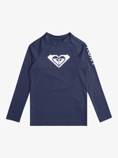 0 Girl's 2-7 Whole Hearted Long Sleeve UPF 50 Rashguard Blue ERLWR03225 Roxy