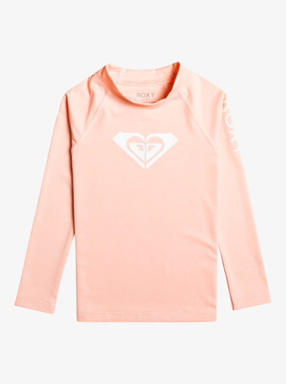 0 Girl's 2-7 Whole Hearted Long Sleeve UPF 50 Rashguard Pink ERLWR03225 Roxy