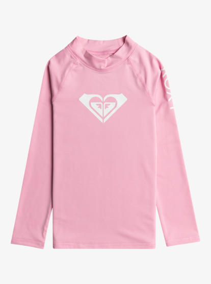0 Girl's 2-7 Whole Hearted Long Sleeve UPF 50 Rashguard Pink ERLWR03225 Roxy
