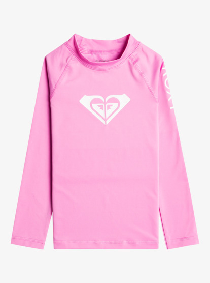 0 Girl's 2-7 Whole Hearted Long Sleeve UPF 50 Rashguard Pink ERLWR03225 Roxy