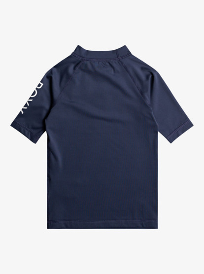 1 Girl's 2-7 Whole Hearted UPF 50 Short Sleeve Rashguard Blue ERLWR03230 Roxy