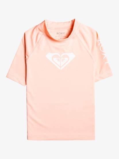 0 Girl's 2-7 Whole Hearted UPF 50 Short Sleeve Rashguard Pink ERLWR03230 Roxy