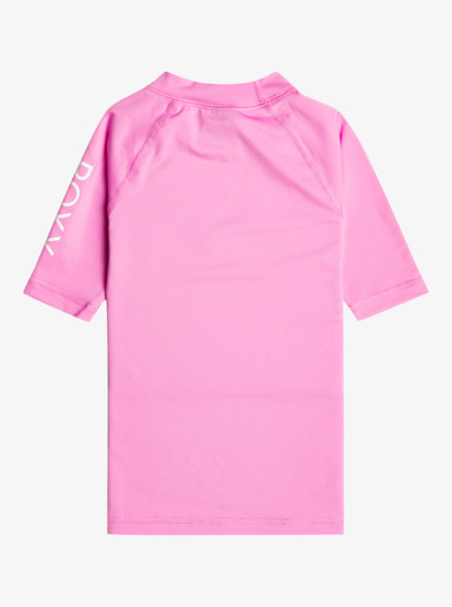 1 Girl's 2-7 Whole Hearted UPF 50 Short Sleeve Rashguard Pink ERLWR03230 Roxy
