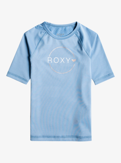 0 Girls 2-7 Beach Classics Short Sleeve UPF 50 Rash Vest Blue ERLWR03244 Roxy