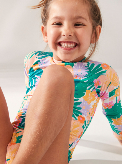 3 Paradisiac Island - Rashguard intero a maniche lunghe da Ragazza 2-7 Green ERLWR03258 Roxy