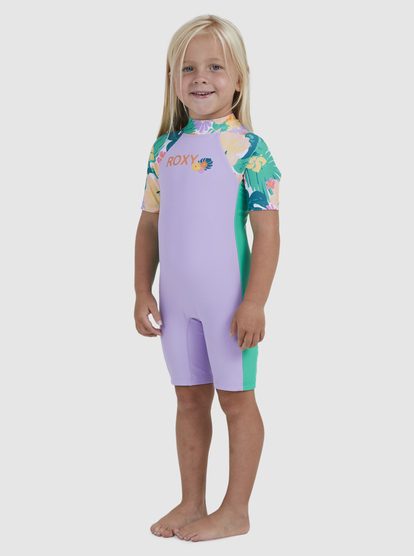 4 Paradisiac Island - Lycra zippé à manches 3/4 pour Fille 2-7 ans Vert ERLWR03262 Roxy