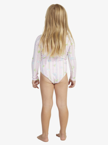 7 Girls 2-7 Pineapple Line Long Sleeve One-Piece Rash Vest Pink ERLWR03284 Roxy