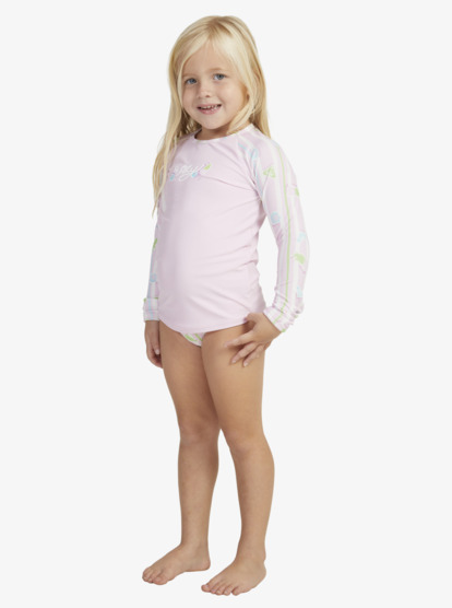 5 Girls 2-7 Pineapple Line Long Sleeve UPF 50 Rash Vest Pink ERLWR03285 Roxy