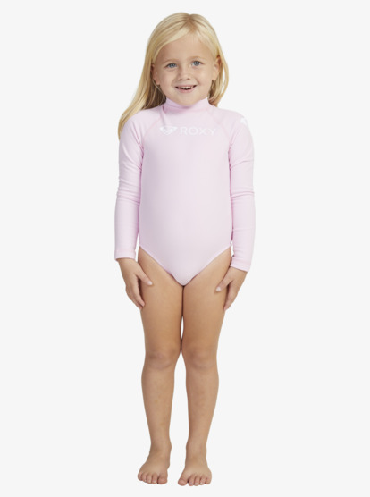 0 Girls 2-7 Heater Long Sleeve One-Piece Rash Vest Pink ERLWR03288 Roxy