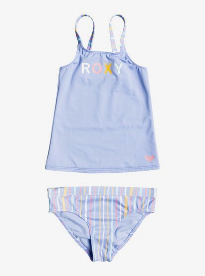 0 Girls 2-7 Stripy Wave Tankini Set Purple ERLX203146 Roxy