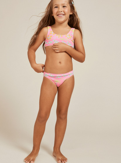 10 Girls 2-7 Beach Day Together Two Piece Bralette Bikini Set Pink ERLX203188 Roxy