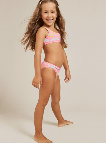 7 Girls 2-7 Beach Day Together Two Piece Bralette Bikini Set Pink ERLX203188 Roxy