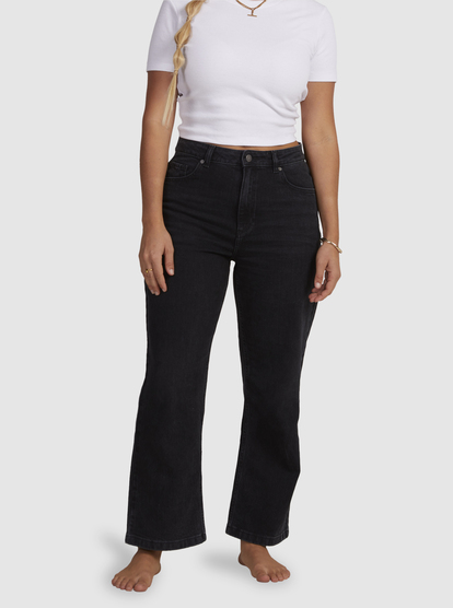 4 Womens Layla Jean Relaxed Fit Jeans Black URJDP03007 Roxy
