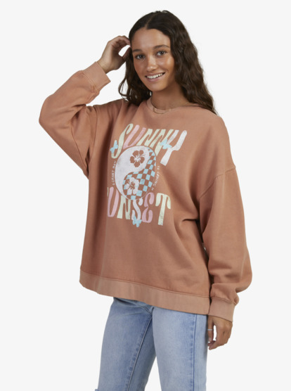 2 Womens When Its Fine Sweatshirt Brown URJFT03168 Roxy